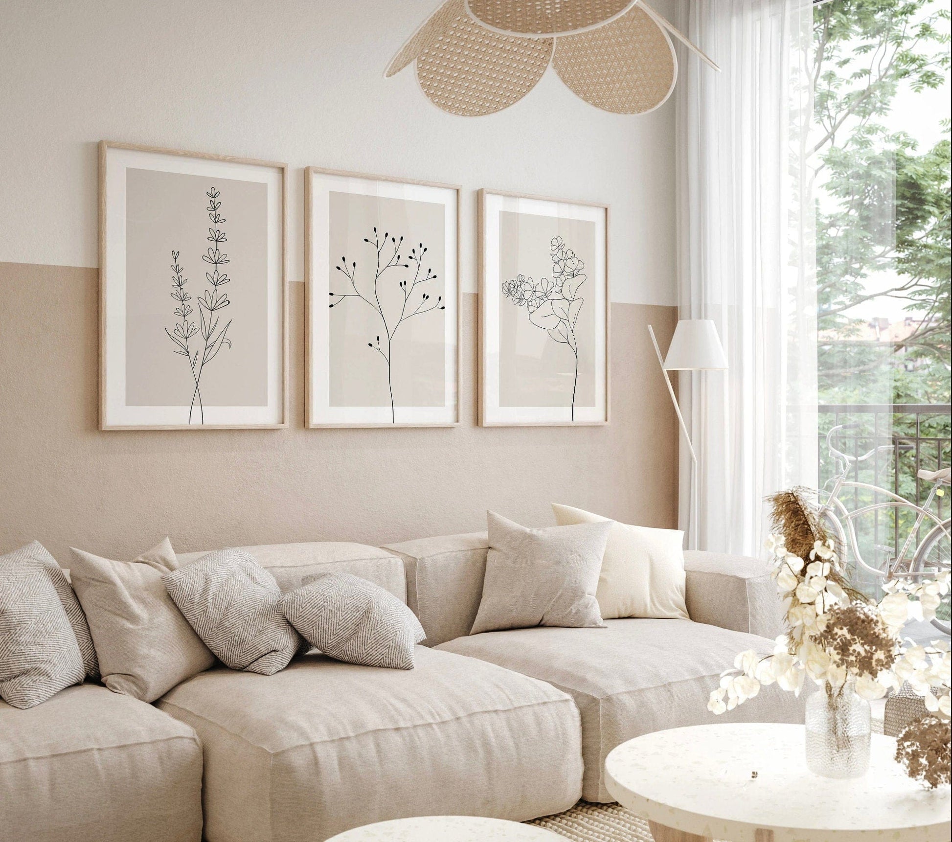 Blumen Minimalistisch Poster · Geschenkidee · Handgezeichnet · Abstract Flower · Line Art · Wand Deko · Deko Print ohne Rahmen - justgoodmood