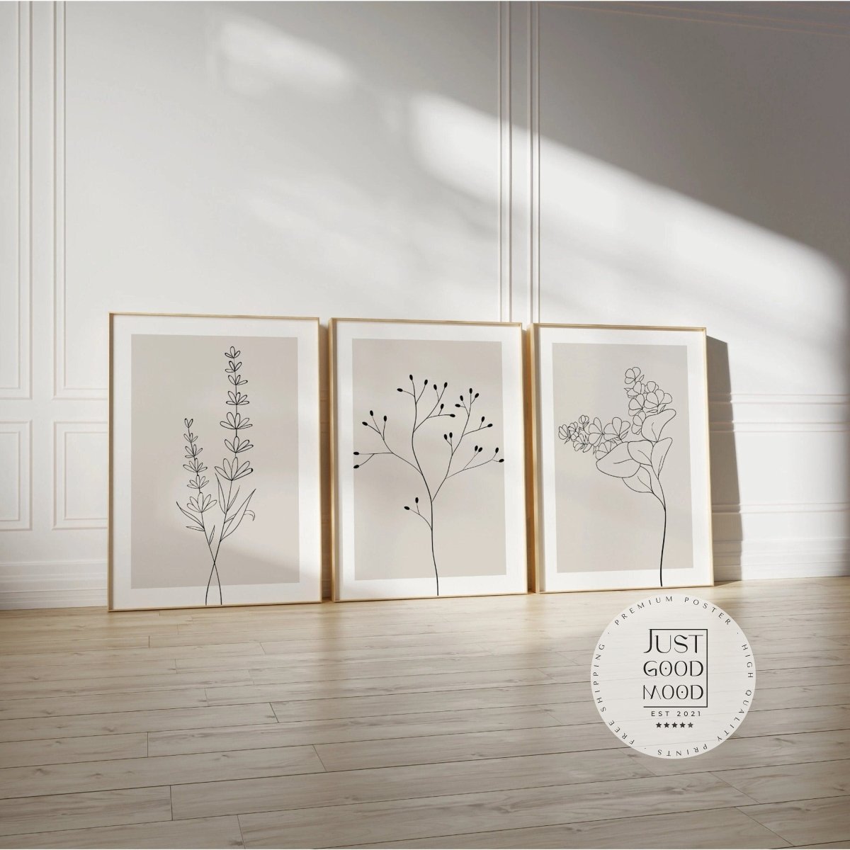 Blumen Minimalistisch Poster · Geschenkidee · Handgezeichnet · Abstract Flower · Line Art · Wand Deko · Deko Print ohne Rahmen - justgoodmood