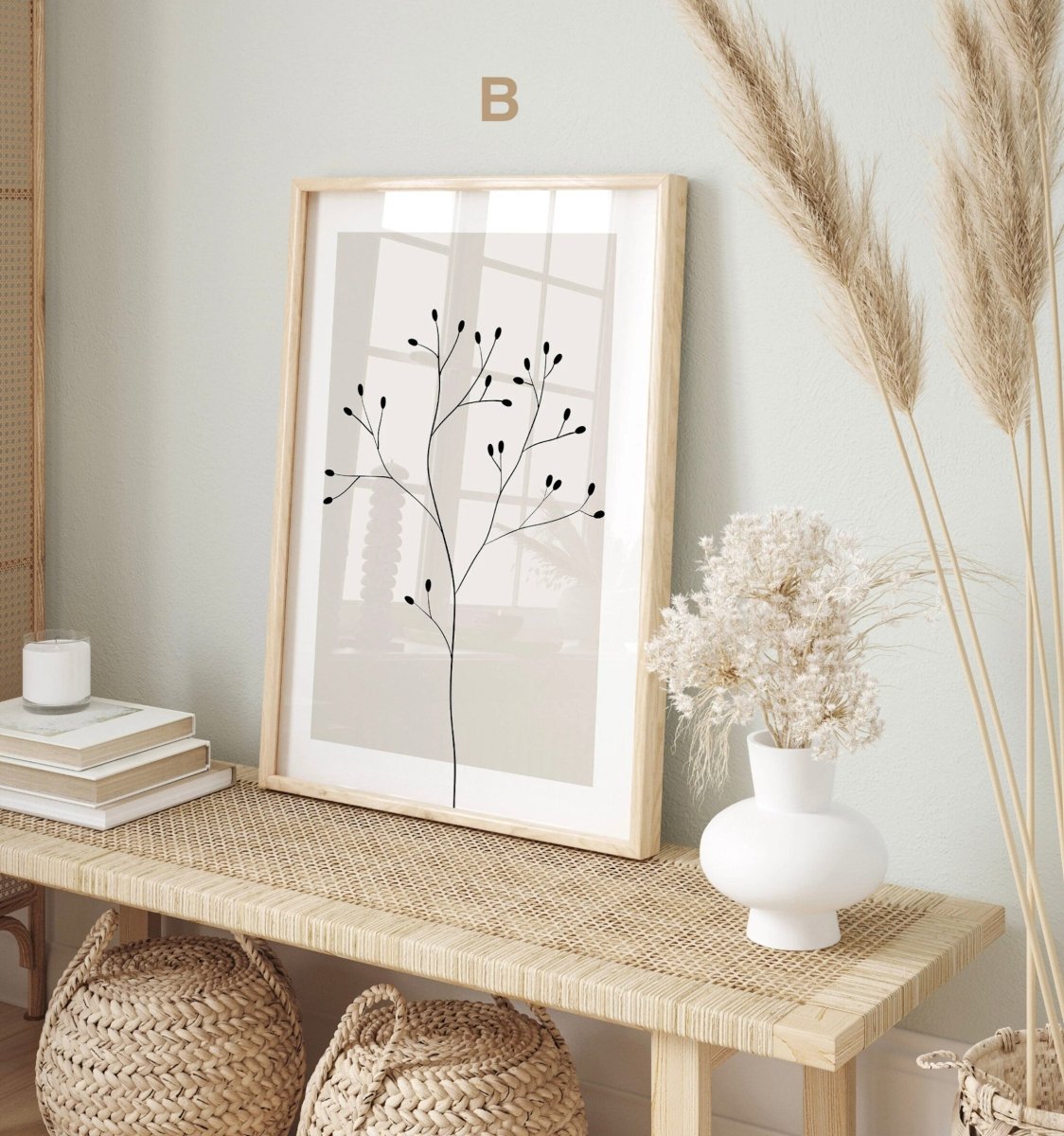 Blumen Minimalistisch Poster · Geschenkidee · Handgezeichnet · Abstract Flower · Line Art · Wand Deko · Deko Print ohne Rahmen - justgoodmood