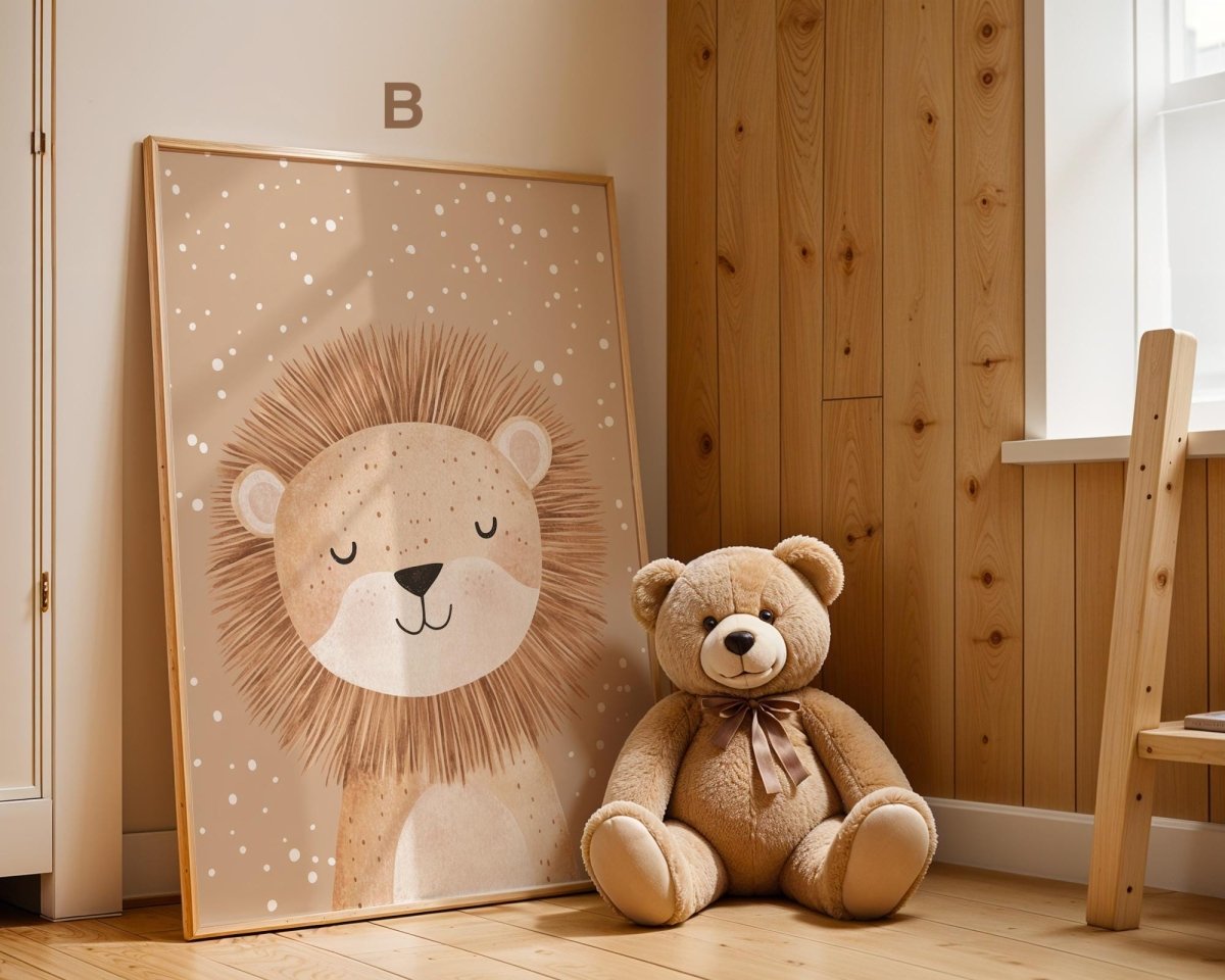 Boho Babyzimmer Poster · Giraffe, Löwe, Bär, Biene, Schwein, Schaf · Niedliche Tier Wandkunst · Skandi Stil ·Pastell· Deko Print ohne Rahmen - justgoodmood