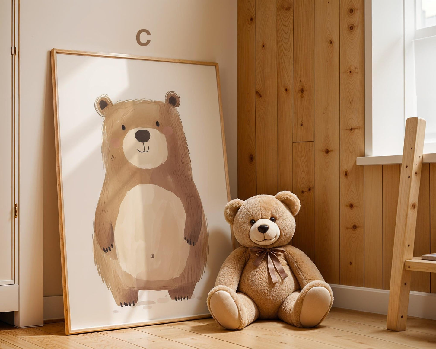 Boho Babyzimmer Poster · Giraffe, Löwe, Bär, Biene, Schwein, Schaf · Niedliche Tier Wandkunst · Skandi Stil ·Pastell· Deko Print ohne Rahmen - justgoodmood