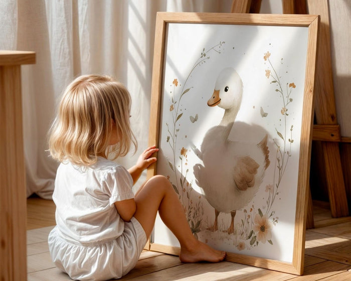 Boho Babyzimmer Poster auf Premium Baumwolle