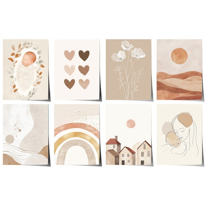 Boho Babyzimmer Poster auf Premium Baumwolle