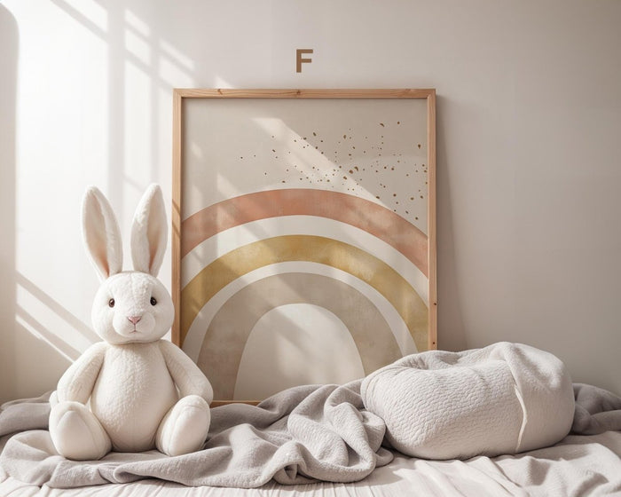 Boho Babyzimmer Poster auf Premium Baumwolle
