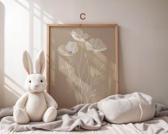 Boho Babyzimmer Poster auf Premium Baumwolle