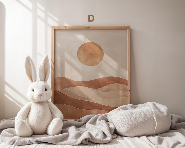 Boho Babyzimmer Poster auf Premium Baumwolle