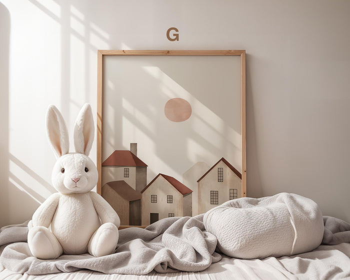 Boho Babyzimmer Poster auf Premium Baumwolle