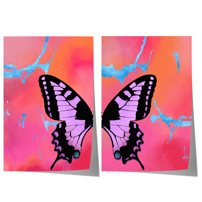 Butterfly Wings Poster – Premium Baumwoll-Canvas