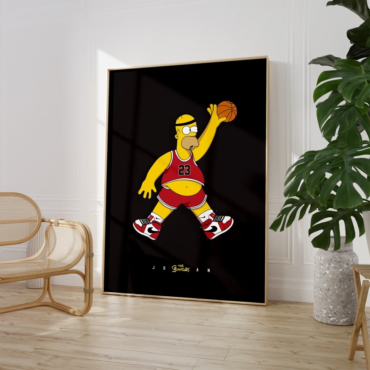 Cartoon Basketball Figur Poster · Pop Art Comic Illustration · Humorvolle Sport Grafik · Print ohne Rahmen - justgoodmood