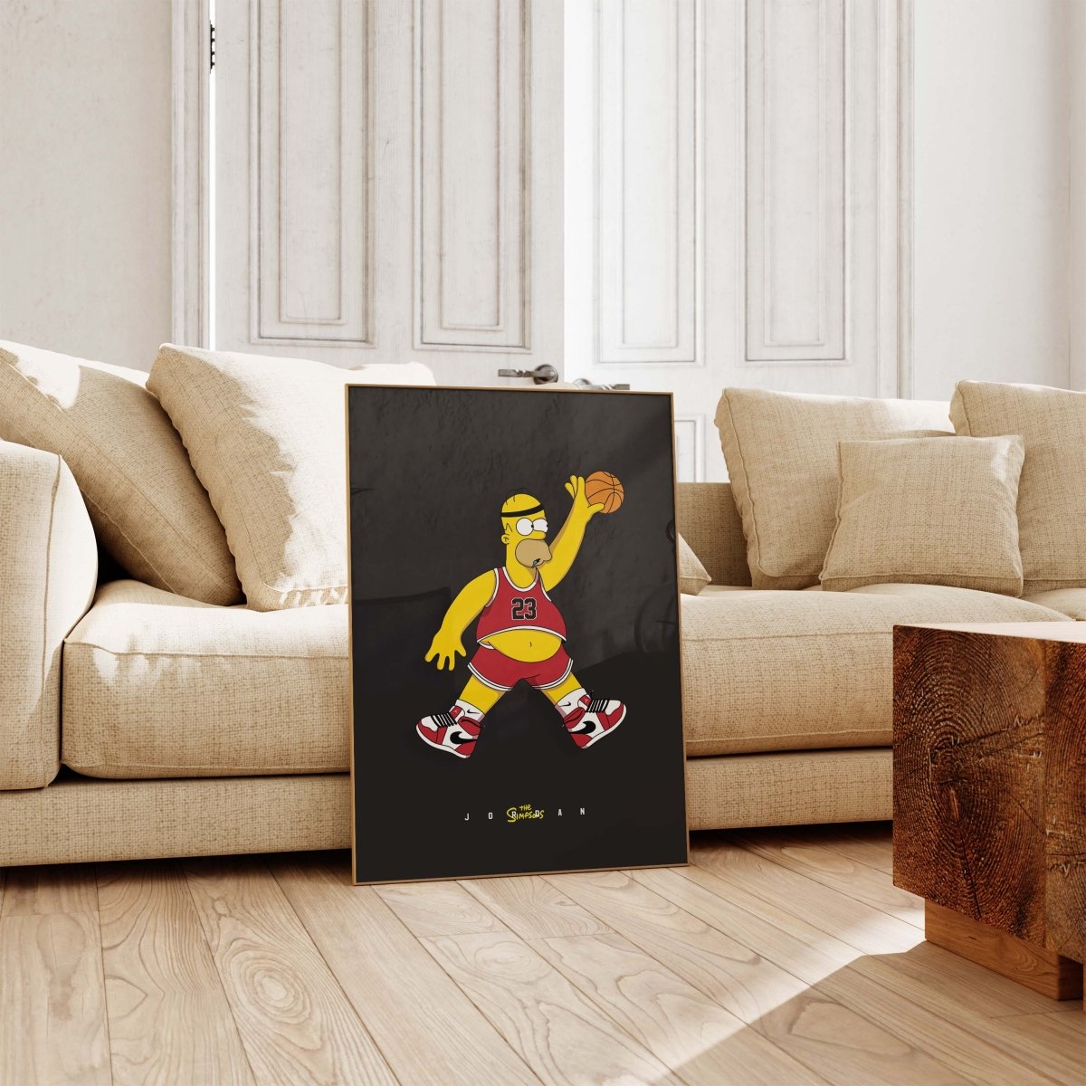 Cartoon Basketball Figur Poster · Pop Art Comic Illustration · Humorvolle Sport Grafik · Print ohne Rahmen - justgoodmood