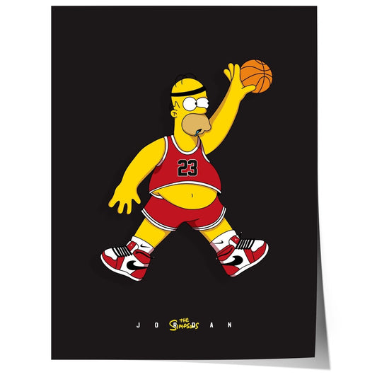 Cartoon Basketball Figur Poster · Pop Art Comic Illustration · Humorvolle Sport Grafik · Print ohne Rahmen - justgoodmood