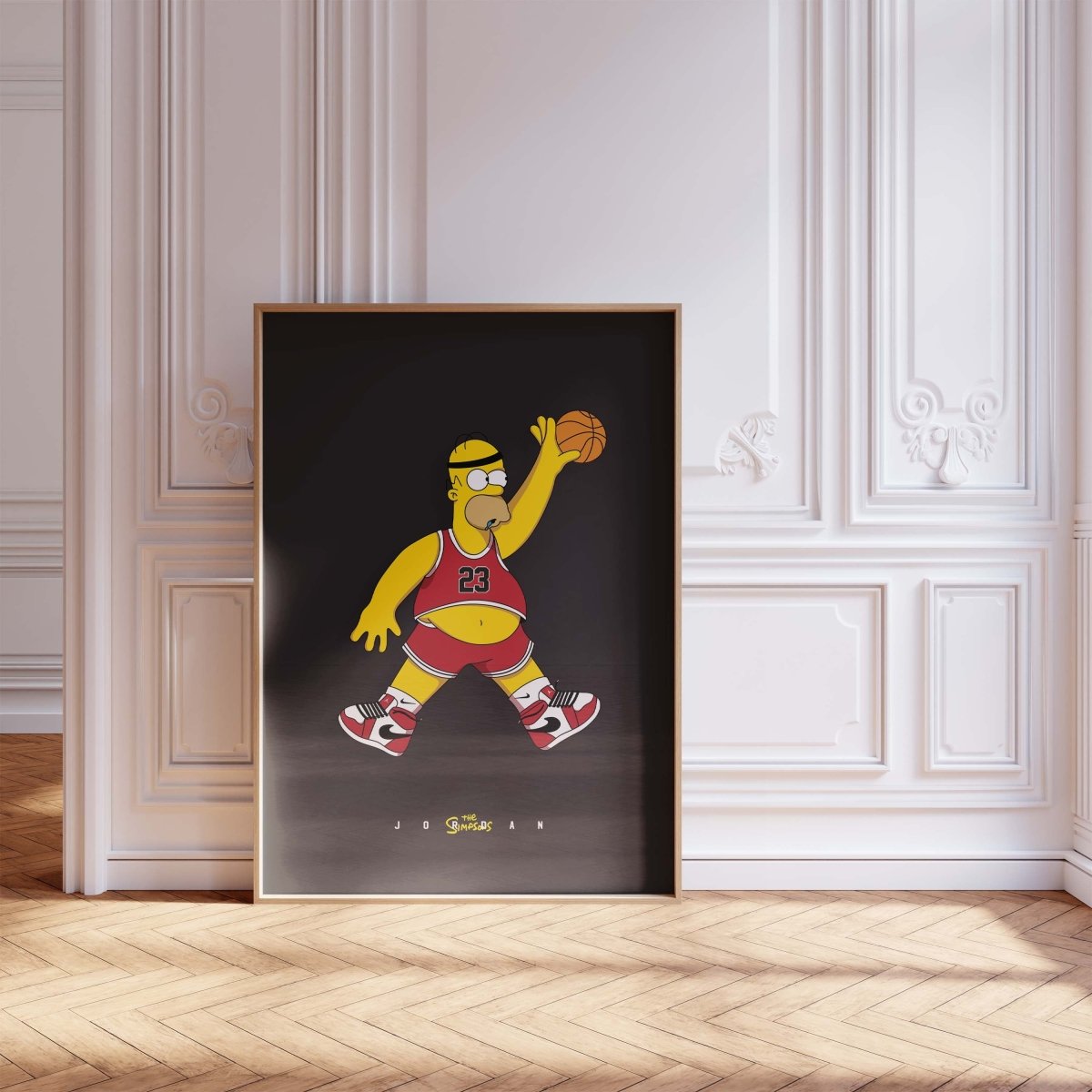 Cartoon Basketball Figur Poster · Pop Art Comic Illustration · Humorvolle Sport Grafik · Print ohne Rahmen - justgoodmood
