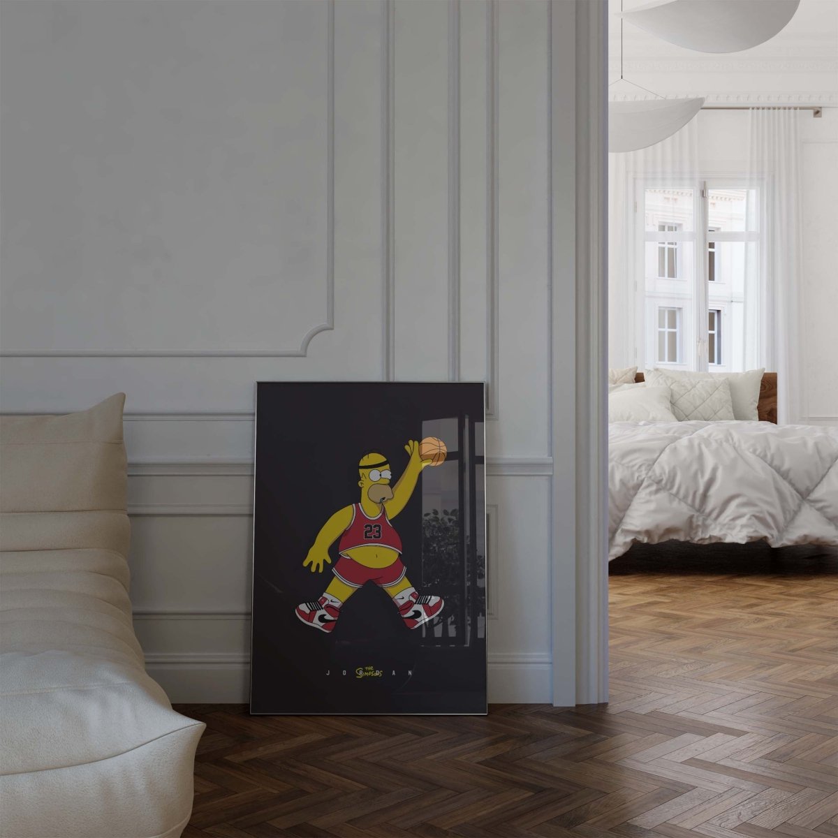 Cartoon Basketball Figur Poster · Pop Art Comic Illustration · Humorvolle Sport Grafik · Print ohne Rahmen - justgoodmood