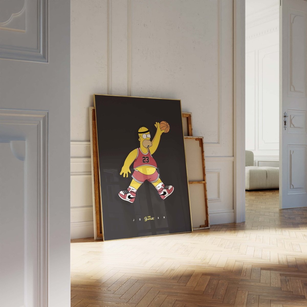 Cartoon Basketball Figur Poster · Pop Art Comic Illustration · Humorvolle Sport Grafik · Print ohne Rahmen - justgoodmood