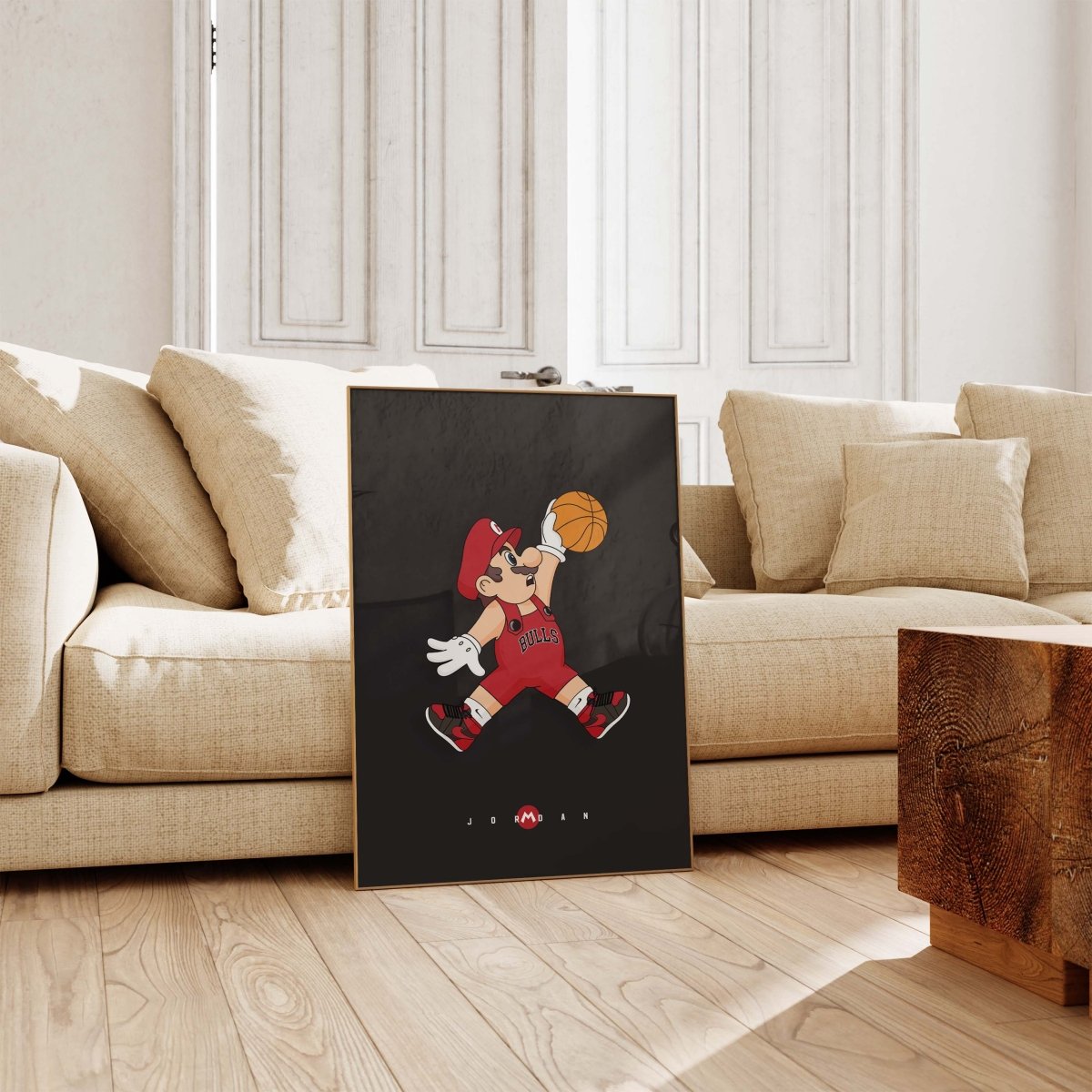 Cartoon Basketball Jump Poster · Gaming Charakter Illustration · Pop Art Comic Stil · Print ohne Rahmen - justgoodmood