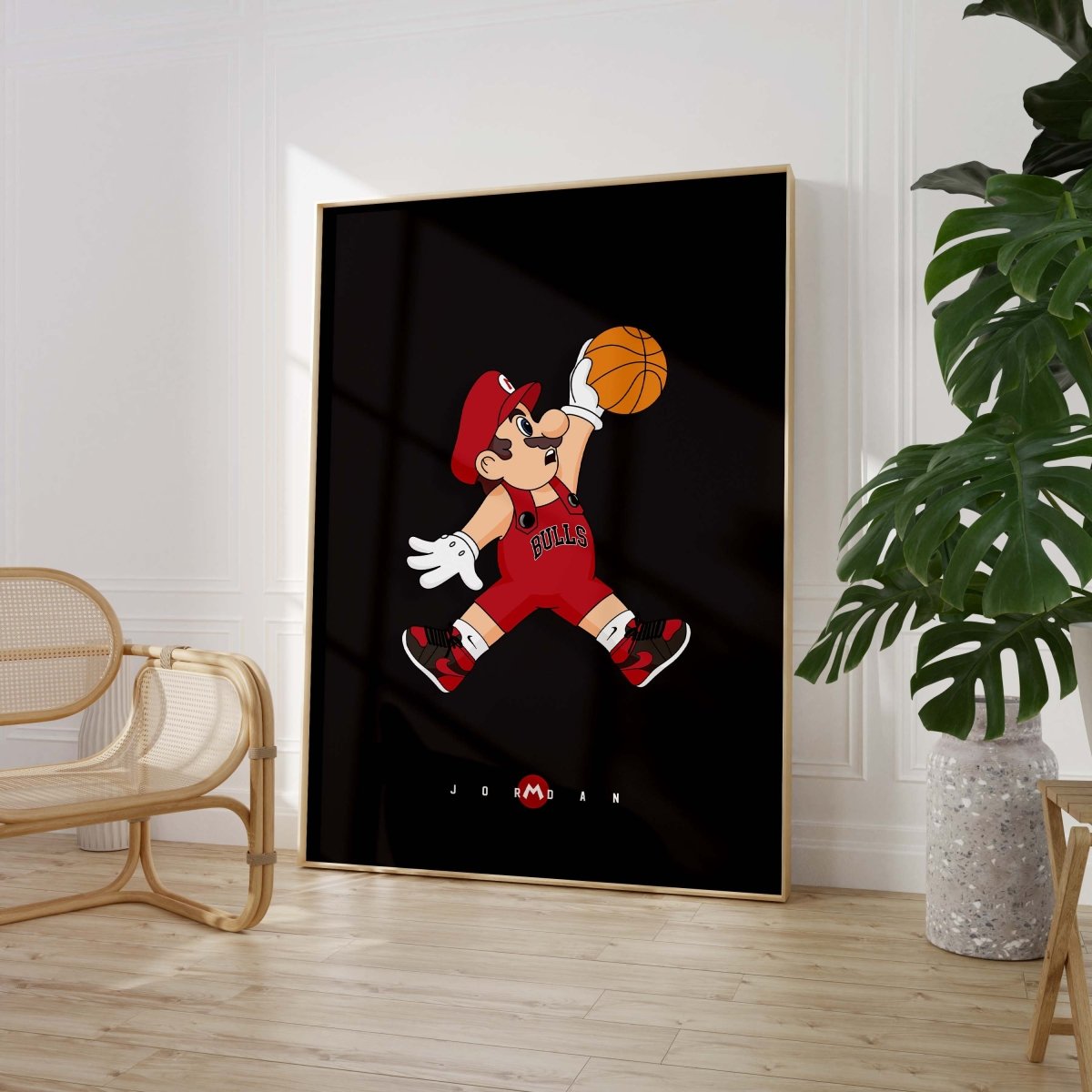 Cartoon Basketball Jump Poster · Gaming Charakter Illustration · Pop Art Comic Stil · Print ohne Rahmen - justgoodmood