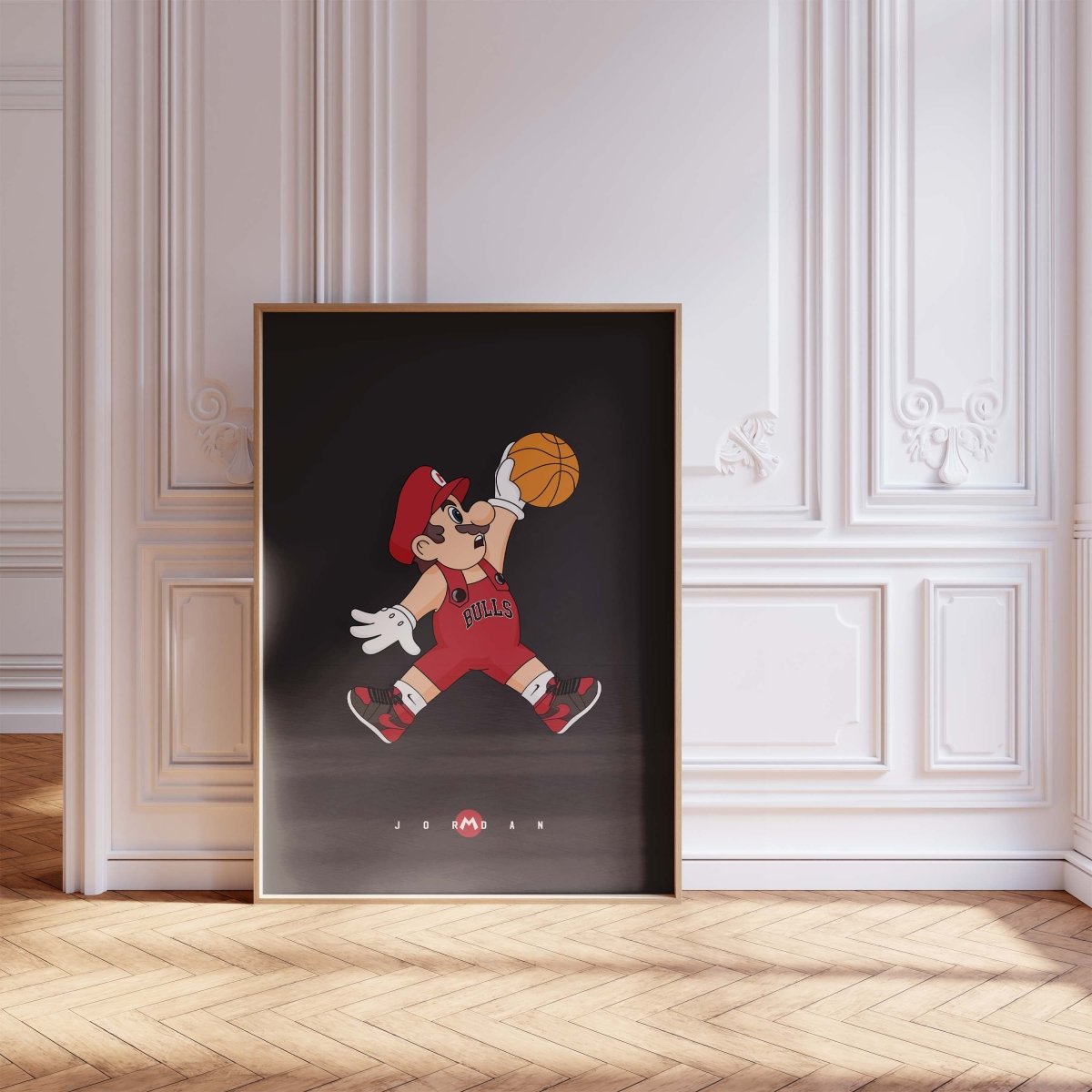 Cartoon Basketball Jump Poster · Gaming Charakter Illustration · Pop Art Comic Stil · Print ohne Rahmen - justgoodmood