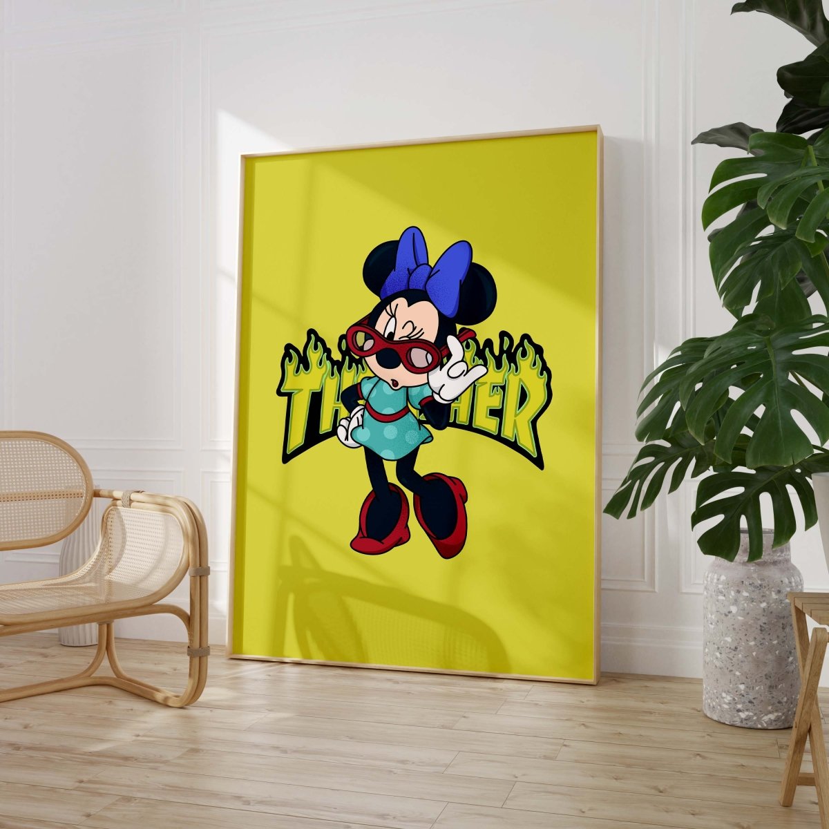 Cartoon Mouse Girl Poster · Thunder Typografie · Pop Art Illustration · Cute Retro Comic Design · Moderne Wandkunst · Print ohne Rahmen - justgoodmood