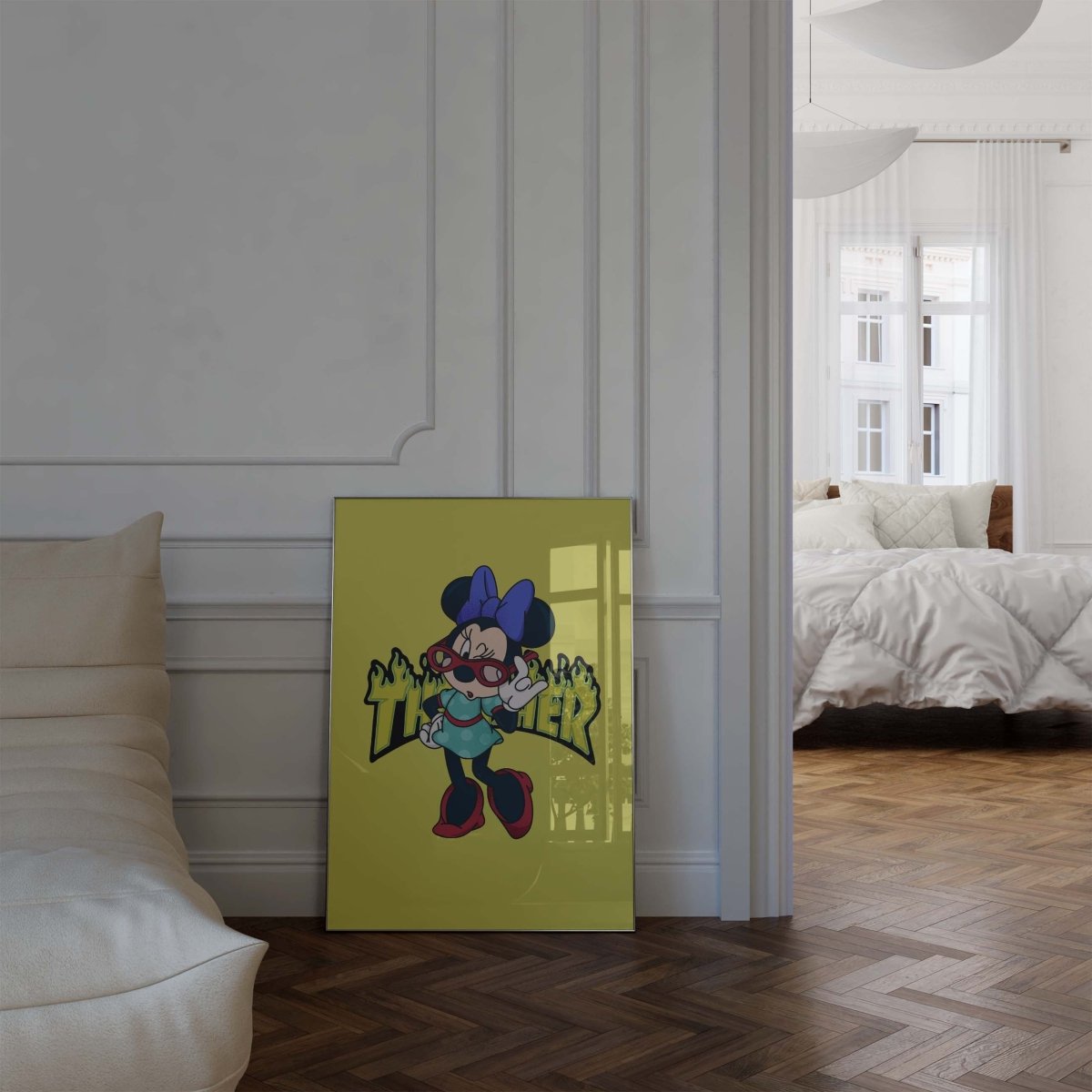 Cartoon Mouse Girl Poster · Thunder Typografie · Pop Art Illustration · Cute Retro Comic Design · Moderne Wandkunst · Print ohne Rahmen - justgoodmood