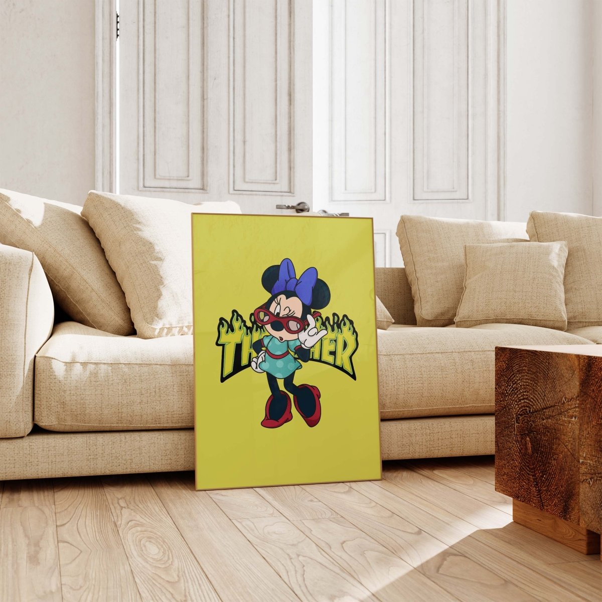 Cartoon Mouse Girl Poster · Thunder Typografie · Pop Art Illustration · Cute Retro Comic Design · Moderne Wandkunst · Print ohne Rahmen - justgoodmood