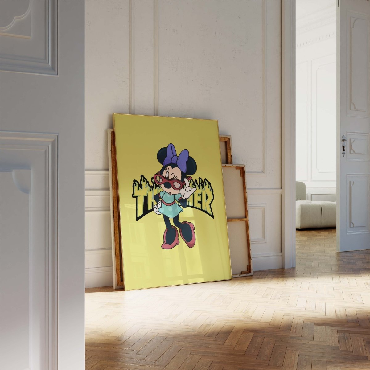 Cartoon Mouse Girl Poster · Thunder Typografie · Pop Art Illustration · Cute Retro Comic Design · Moderne Wandkunst · Print ohne Rahmen - justgoodmood
