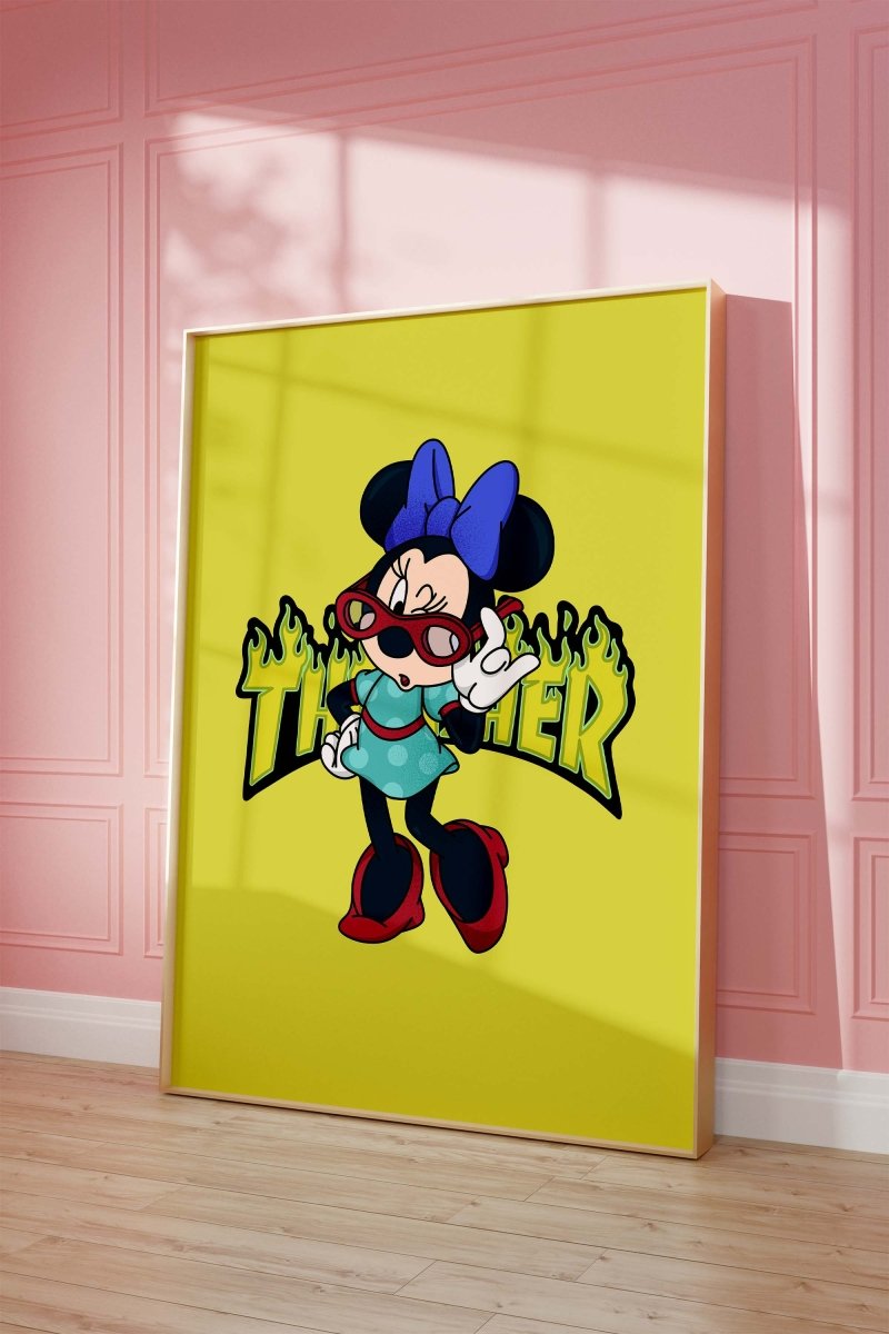 Cartoon Mouse Girl Poster · Thunder Typografie · Pop Art Illustration · Cute Retro Comic Design · Moderne Wandkunst · Print ohne Rahmen - justgoodmood