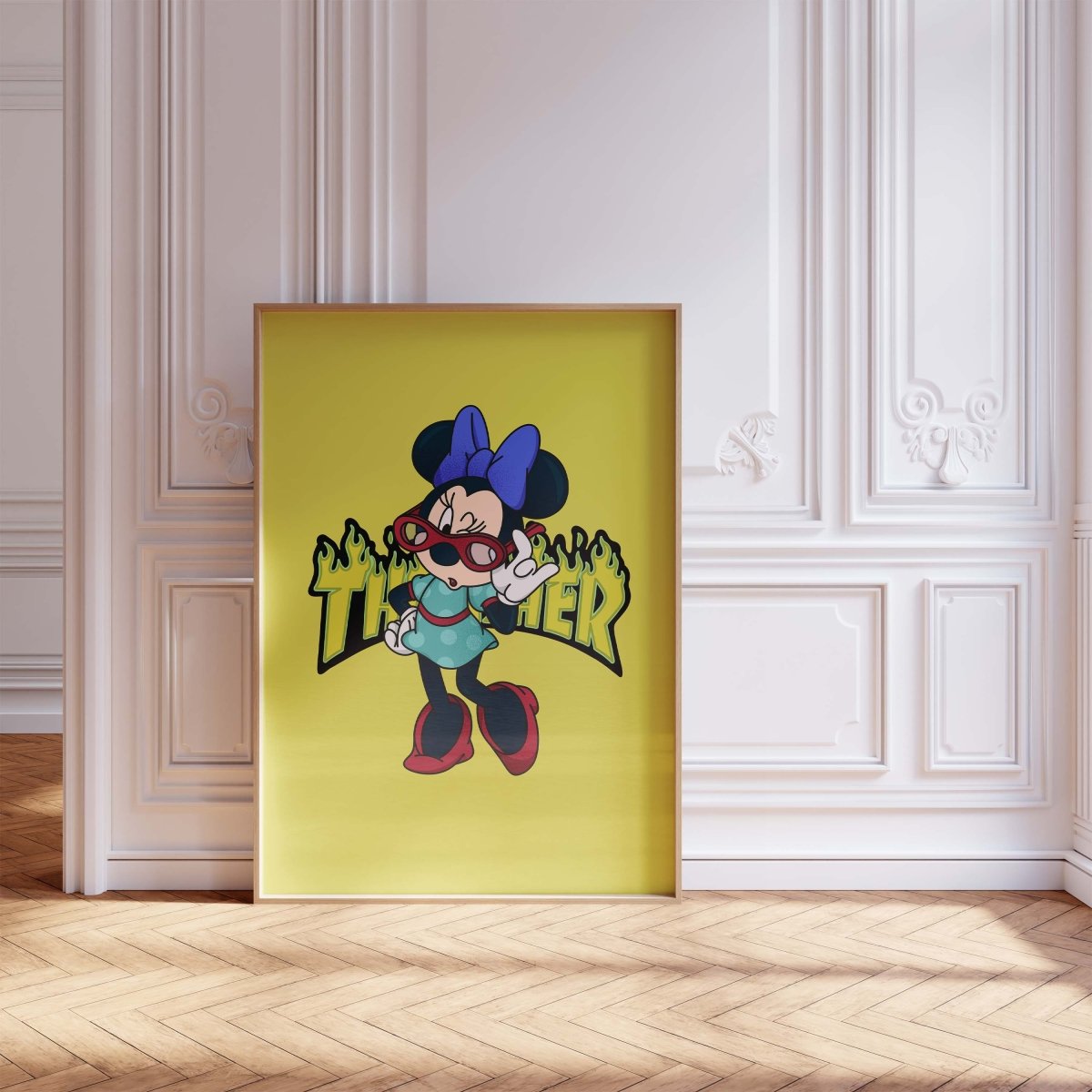 Cartoon Mouse Girl Poster · Thunder Typografie · Pop Art Illustration · Cute Retro Comic Design · Moderne Wandkunst · Print ohne Rahmen - justgoodmood