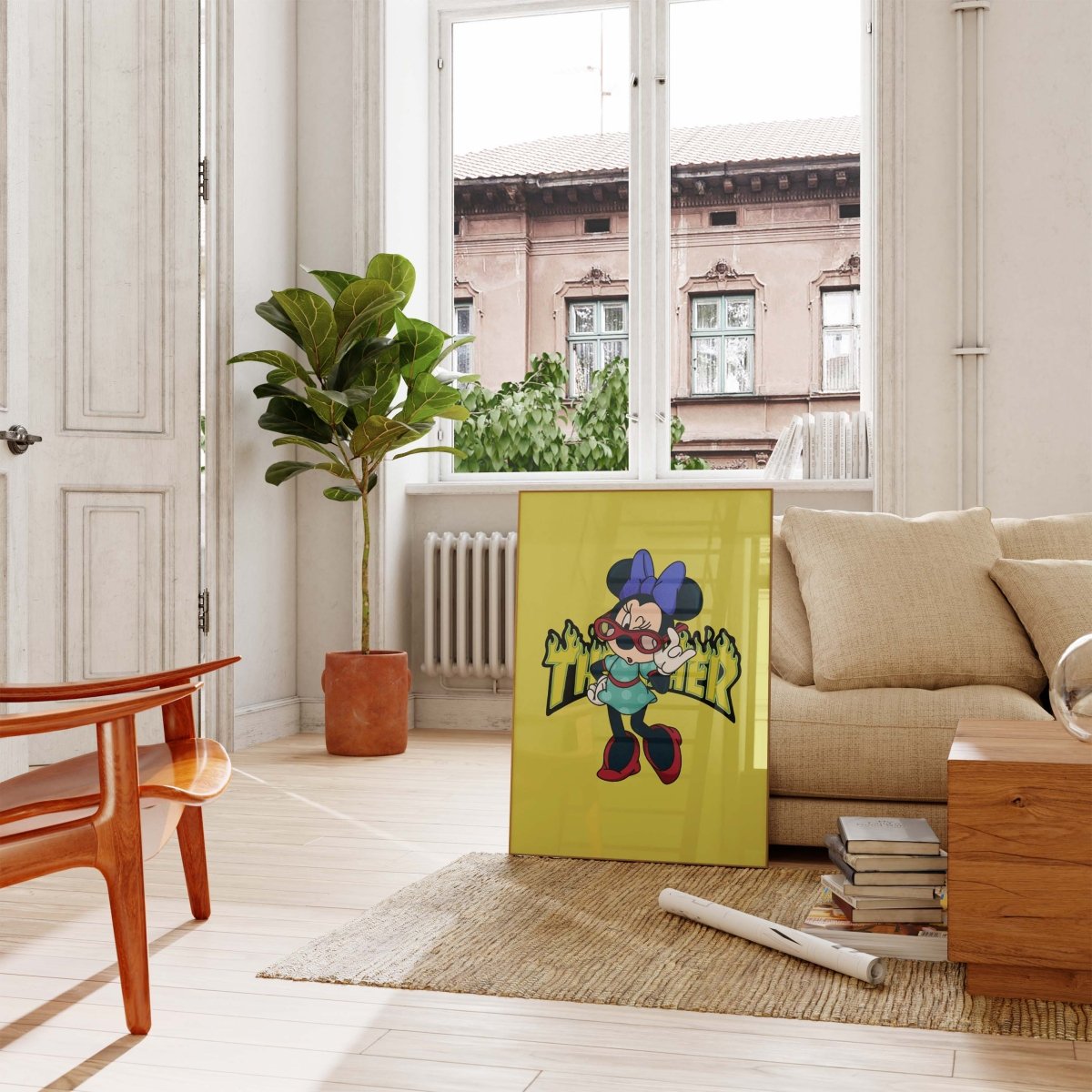 Cartoon Mouse Girl Poster · Thunder Typografie · Pop Art Illustration · Cute Retro Comic Design · Moderne Wandkunst · Print ohne Rahmen - justgoodmood