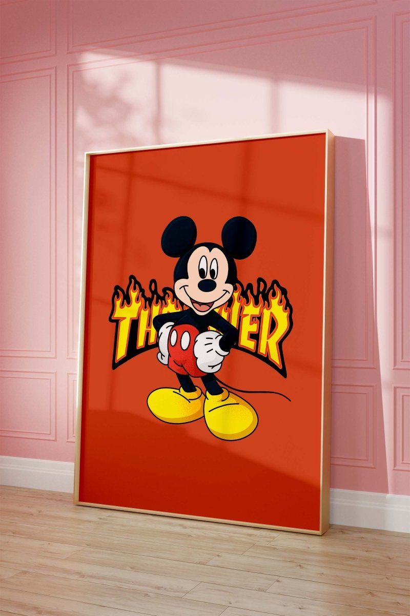 Cartoon Mouse Poster · Thunder Typografie · Pop Art Illustration · Retro Comic Design · Moderne Wandkunst · Print ohne Rahmen - justgoodmood