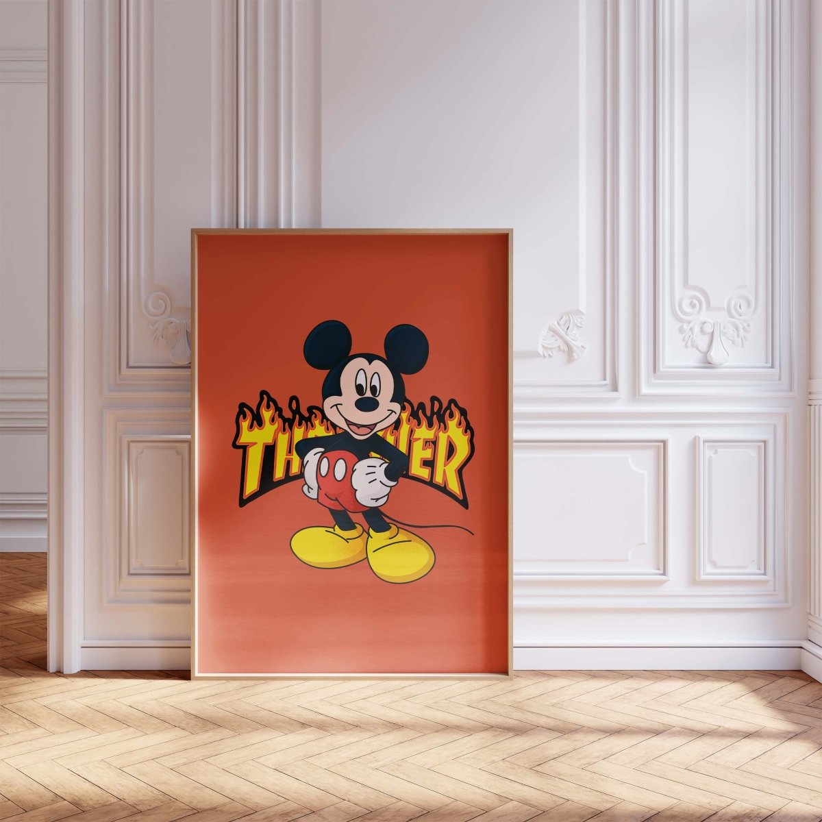 Cartoon Mouse Poster · Thunder Typografie · Pop Art Illustration · Retro Comic Design · Moderne Wandkunst · Print ohne Rahmen - justgoodmood