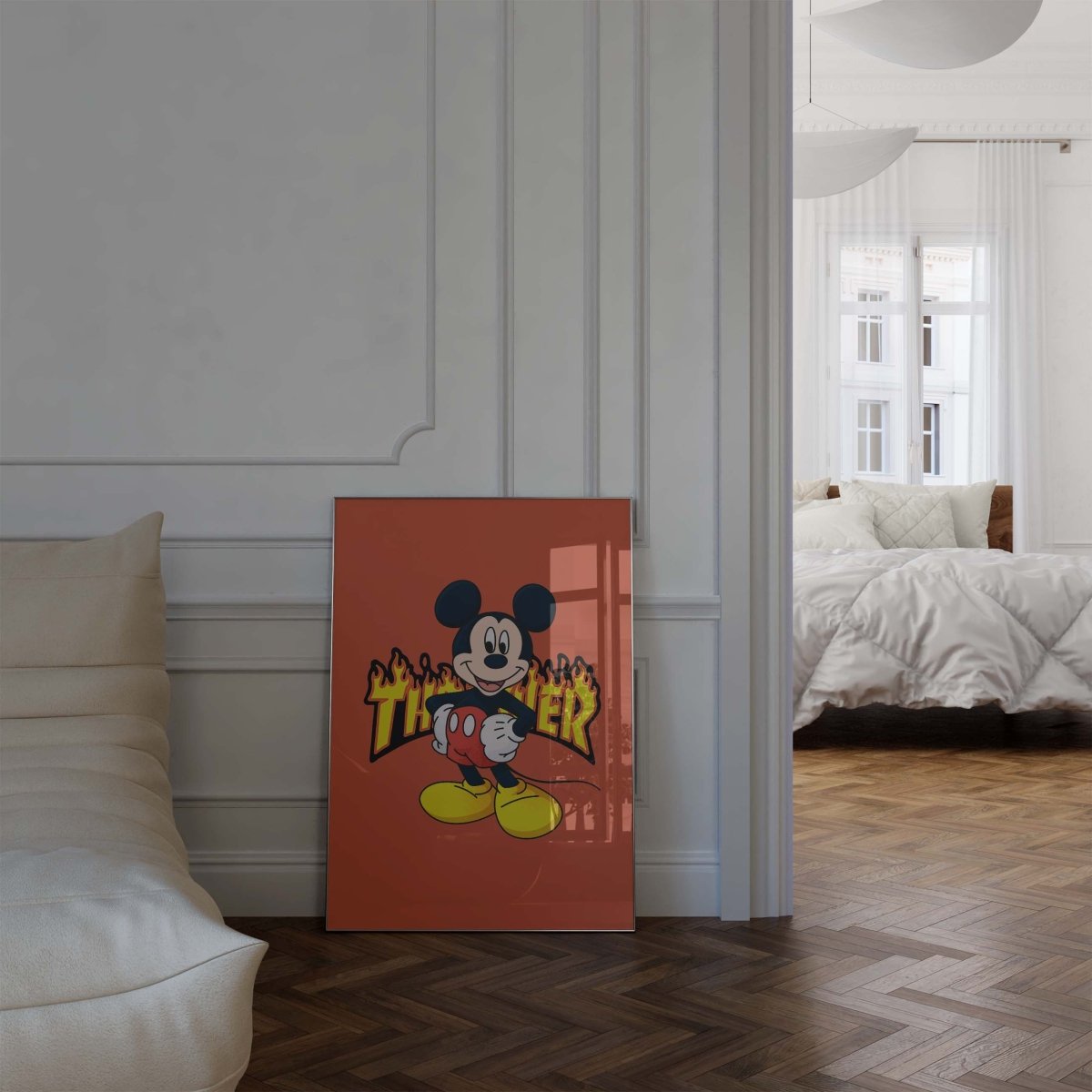 Cartoon Mouse Poster · Thunder Typografie · Pop Art Illustration · Retro Comic Design · Moderne Wandkunst · Print ohne Rahmen - justgoodmood