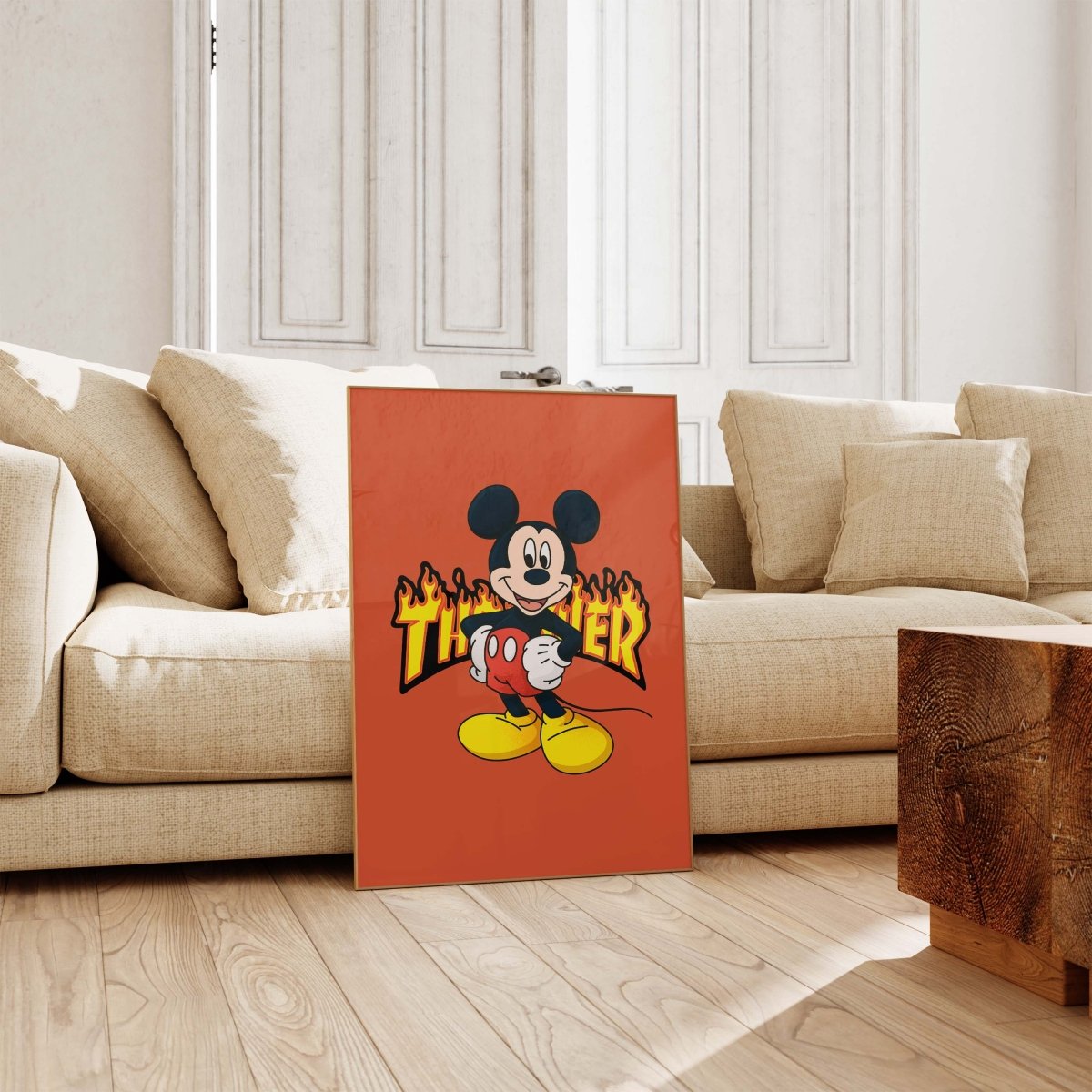 Cartoon Mouse Poster · Thunder Typografie · Pop Art Illustration · Retro Comic Design · Moderne Wandkunst · Print ohne Rahmen - justgoodmood