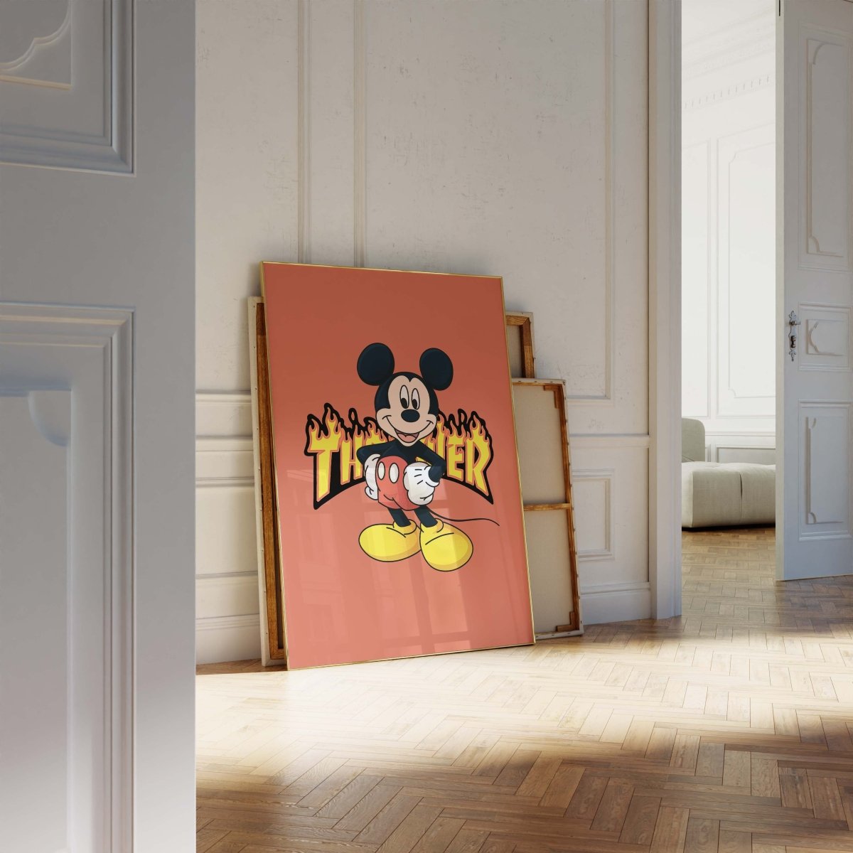 Cartoon Mouse Poster · Thunder Typografie · Pop Art Illustration · Retro Comic Design · Moderne Wandkunst · Print ohne Rahmen - justgoodmood