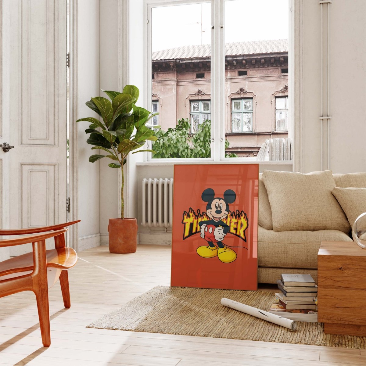 Cartoon Mouse Poster · Thunder Typografie · Pop Art Illustration · Retro Comic Design · Moderne Wandkunst · Print ohne Rahmen - justgoodmood