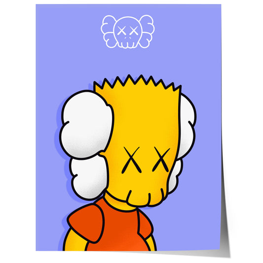 cartoon pop art character head poster