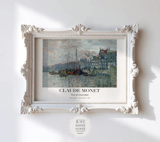 Claude Monet Poster · Amsterdam 1874 · Impressionismus Stadtansicht · Vintage Kunst Druck · Grachtenblick ohne Rahmen - justgoodmood