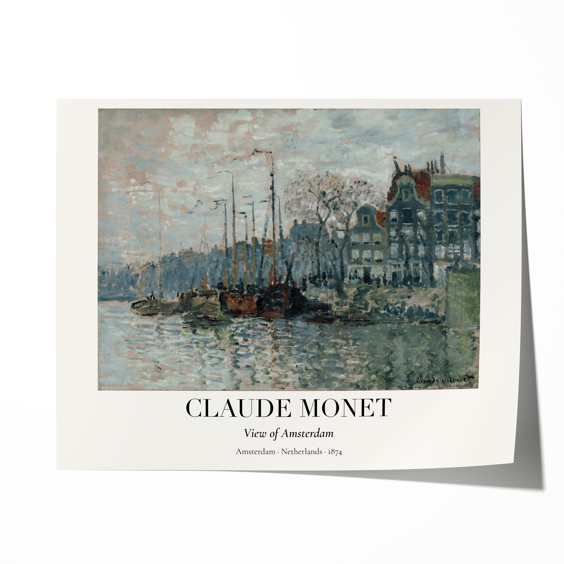Claude Monet Poster · Amsterdam 1874 · Impressionismus Stadtansicht · Vintage Kunst Druck · Grachtenblick ohne Rahmen - justgoodmood
