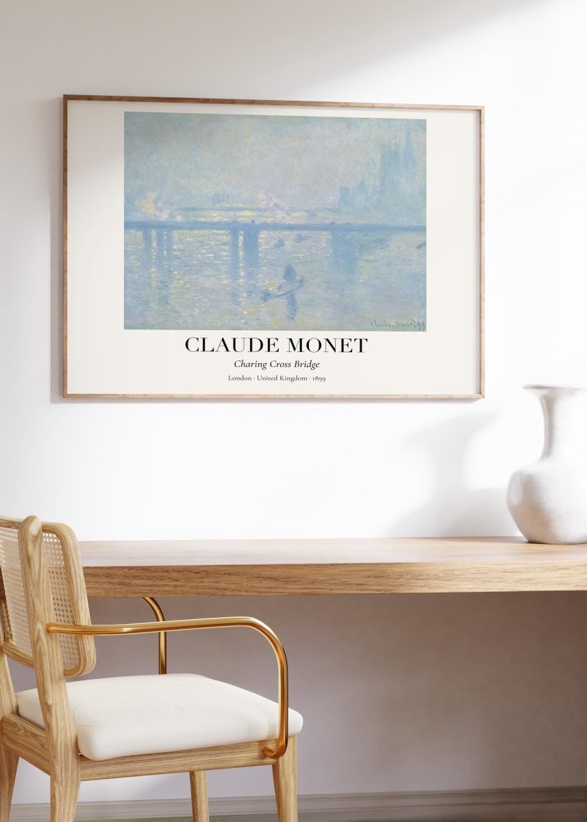 Claude Monet Poster · Charing Cross Bridge London 1899 · Impressionismus Kunstdruck · Themse Kunst · Vintage Deko ohne Rahmen - justgoodmood