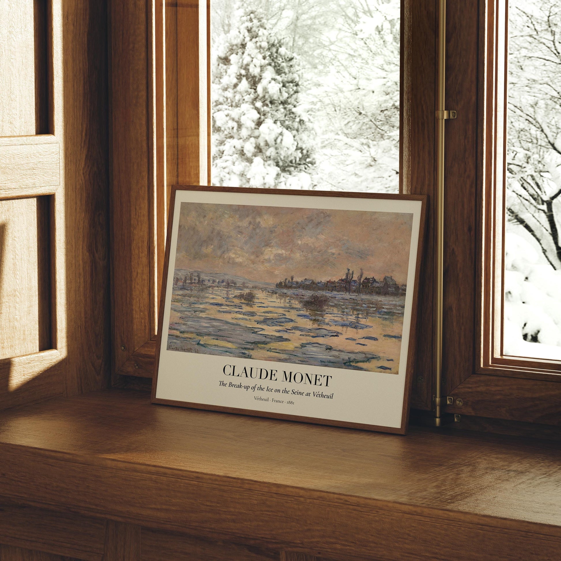 Claude Monet Poster · Eisschmelze auf der Seine 1881 · Vétheuil Winterlandschaft · Impressionismus Kunstdruck · Vintage Deko ohne Rahmen - justgoodmood