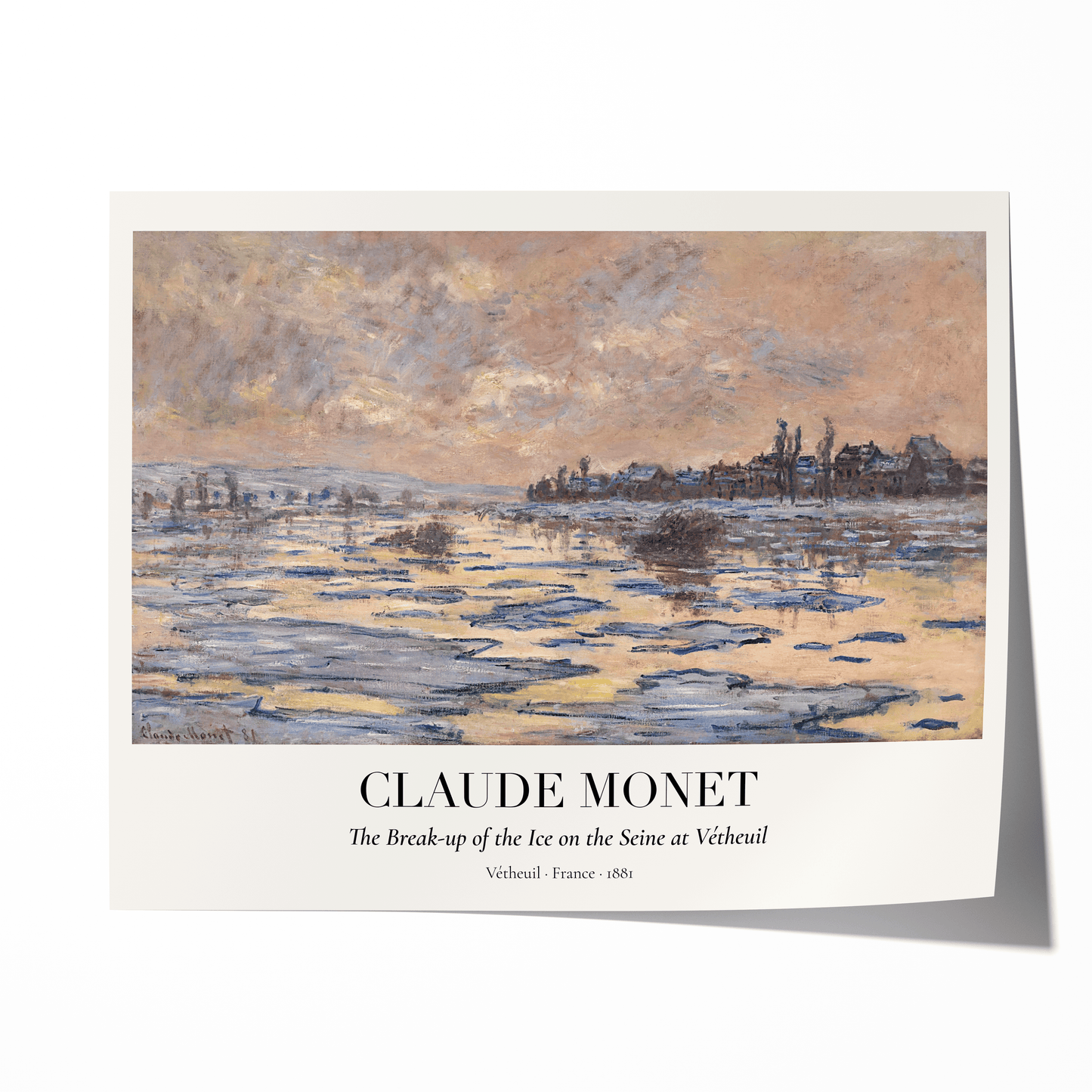Claude Monet Poster · Eisschmelze auf der Seine 1881 · Vétheuil Winterlandschaft · Impressionismus Kunstdruck · Vintage Deko ohne Rahmen - justgoodmood