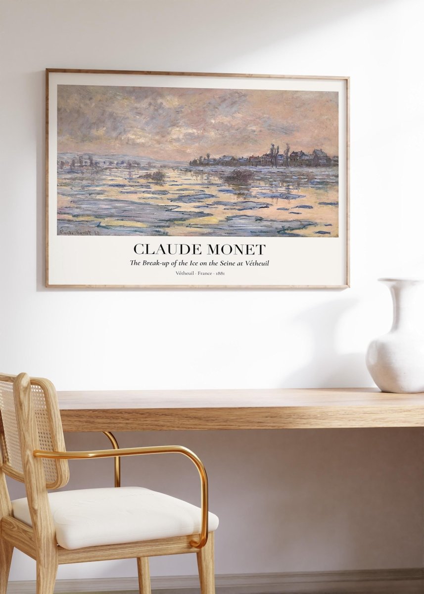 Claude Monet Poster · Eisschmelze auf der Seine 1881 · Vétheuil Winterlandschaft · Impressionismus Kunstdruck · Vintage Deko ohne Rahmen - justgoodmood