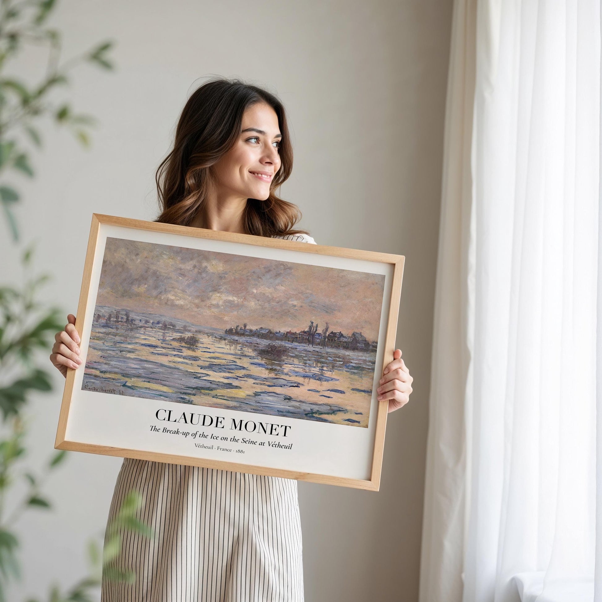 Claude Monet Poster · Eisschmelze auf der Seine 1881 · Vétheuil Winterlandschaft · Impressionismus Kunstdruck · Vintage Deko ohne Rahmen - justgoodmood