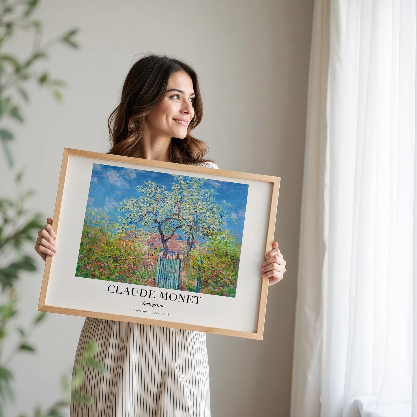 Claude Monet Poster · Frühling in Giverny 1888 · Blühender Baum Kunst · Impressionismus Druck · Garten Vintage Print · Deko ohne Rahmen - justgoodmood