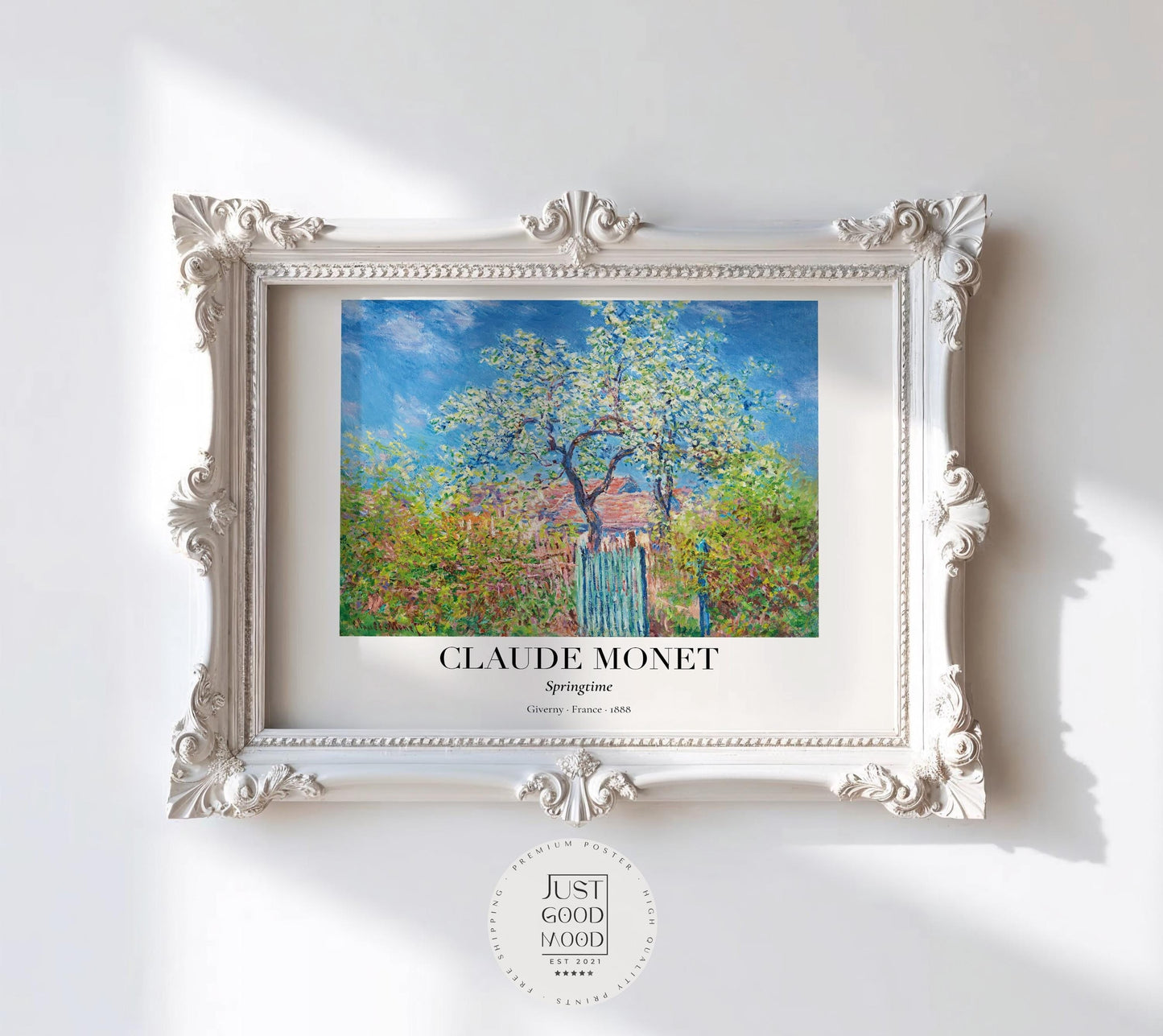 Claude Monet Poster · Frühling in Giverny 1888 · Blühender Baum Kunst · Impressionismus Druck · Garten Vintage Print · Deko ohne Rahmen - justgoodmood