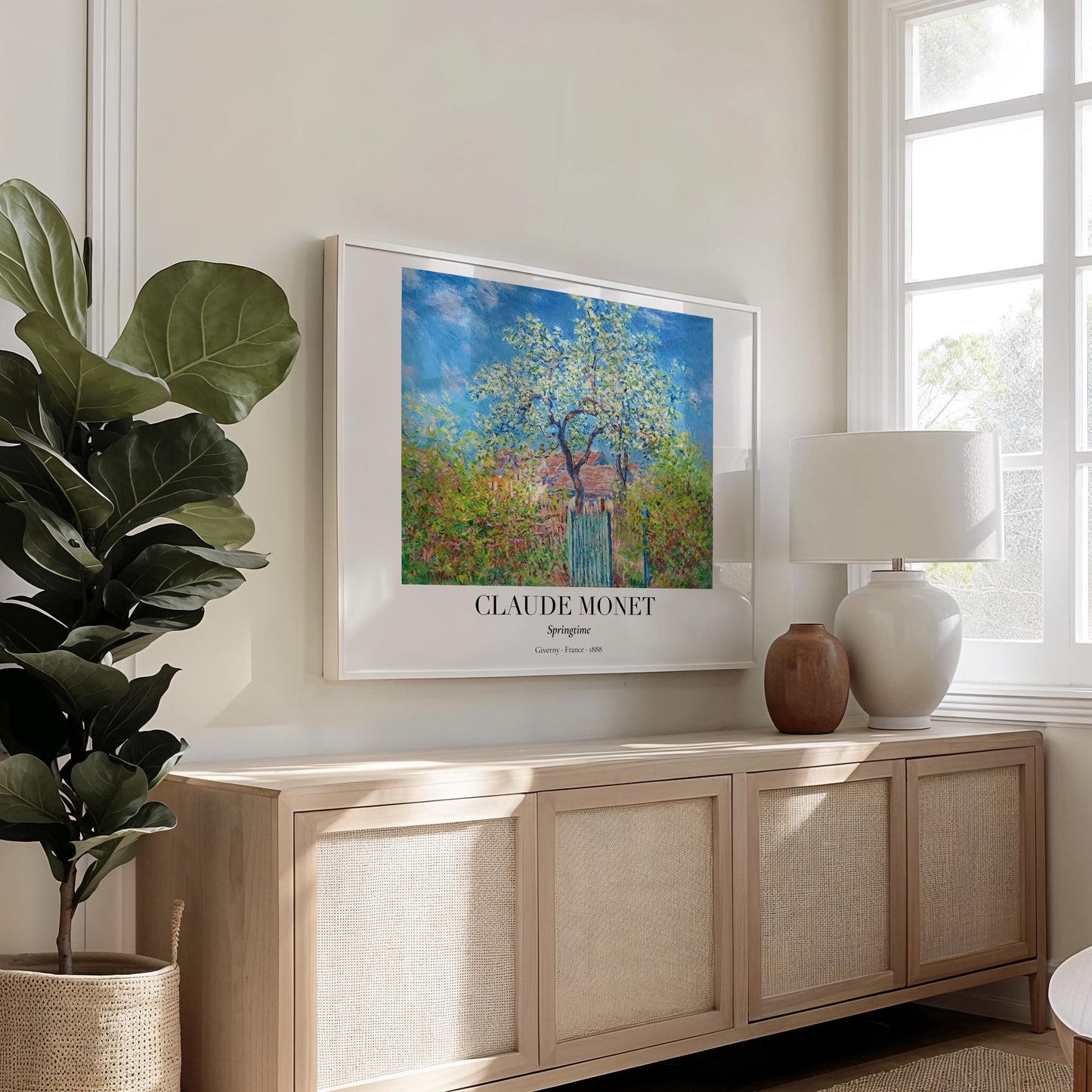 Claude Monet Poster · Frühling in Giverny 1888 · Blühender Baum Kunst · Impressionismus Druck · Garten Vintage Print · Deko ohne Rahmen - justgoodmood