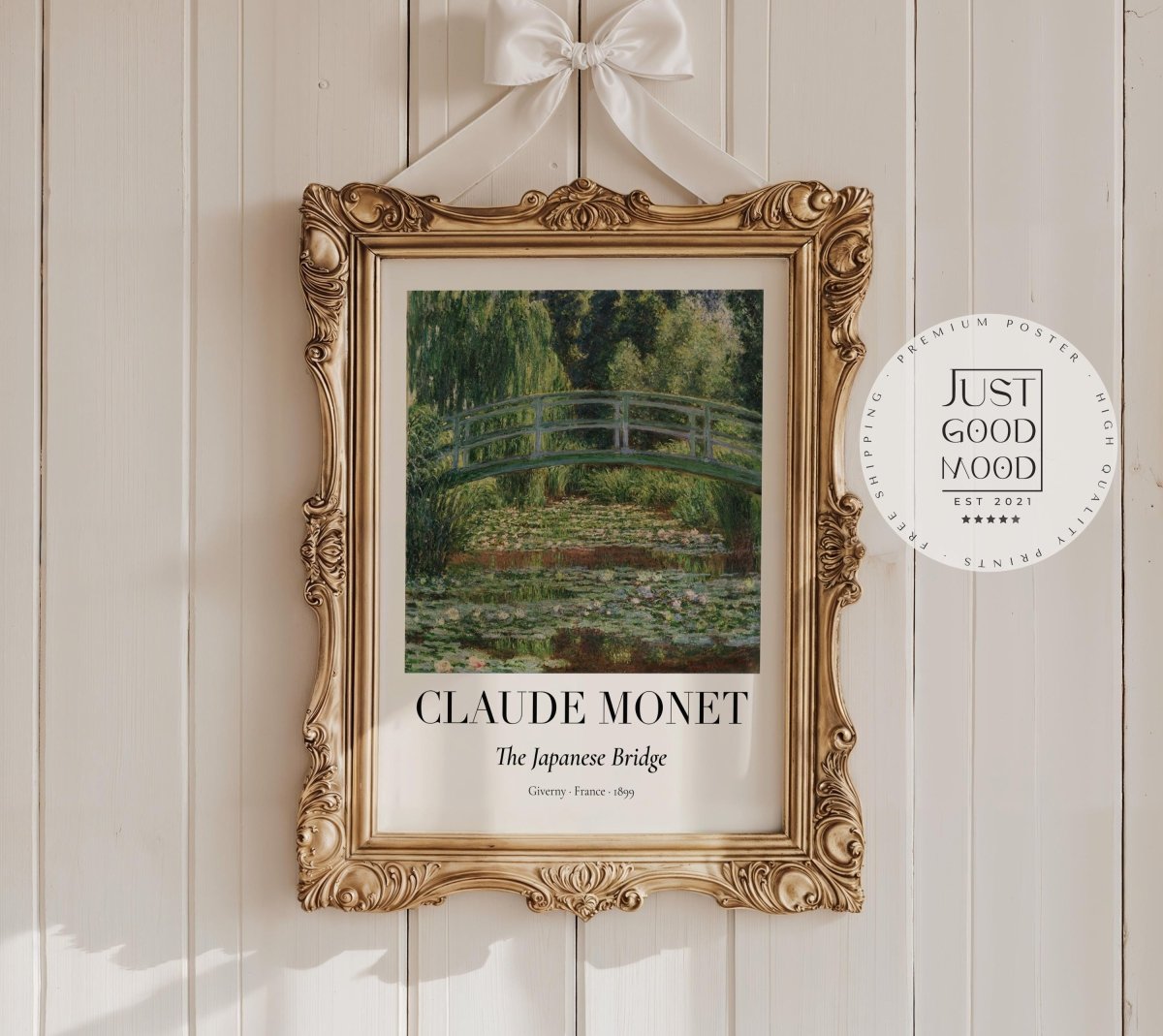 Claude Monet Poster · Japanische Brücke 1899 · Garten von Giverny · Impressionismus Seerosen Kunstdruck · Vintage Deko Print ohne Rahmen - justgoodmood
