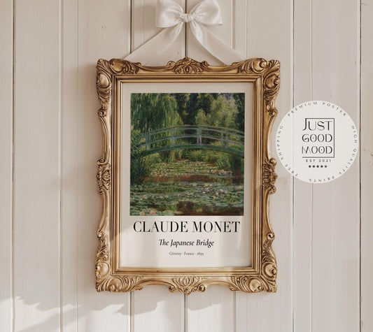 Claude Monet Poster · Japanische Brücke 1899 · Garten von Giverny · Impressionismus Seerosen Kunstdruck · Vintage Deko Print ohne Rahmen - justgoodmood