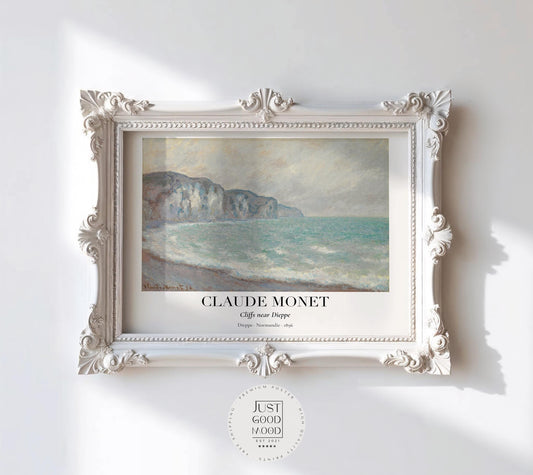 Claude Monet Poster · Klippen bei Dieppe 1896 · Normandie Küstenkunst · Impressionismus Druck · Vintage Wandbild ohne Rahmen - justgoodmood