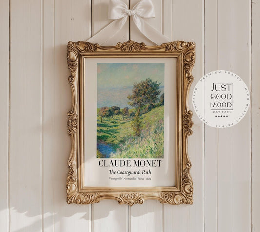 Claude Monet Poster · Küstenweg Varengeville 1882 · Vintage · Normandie Landschaft · Impressionismus Kunstdruck · Natur Deko ohne Rahmen - justgoodmood
