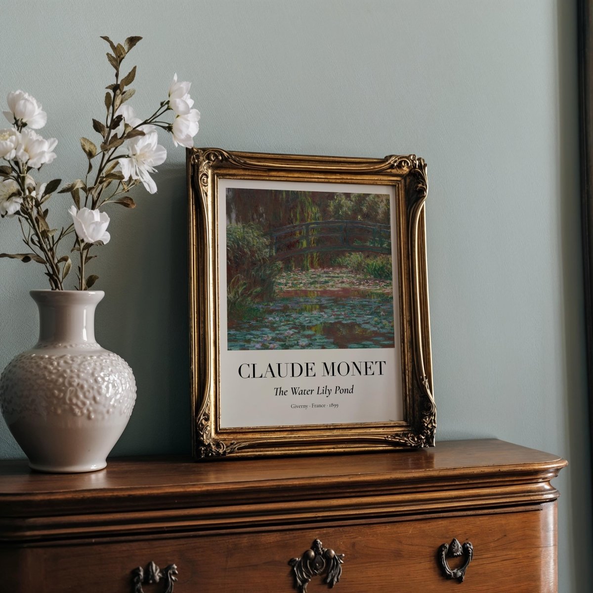 Claude Monet Poster · Water Lily Pond in Giverny 1899 · Seerosen Impressionismus · Kunst & Geschenkidee · Druckprint ohne Rahmen - justgoodmood